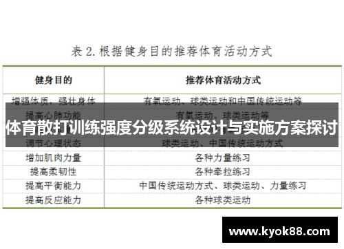 体育散打训练强度分级系统设计与实施方案探讨